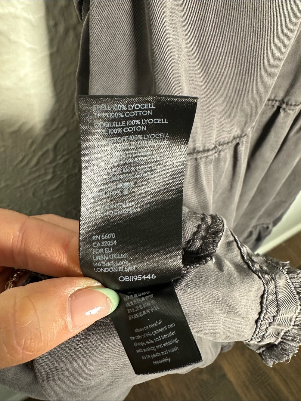Anthropologie Ruffled Mini Dress Womens XS Charcoal Gray Boho Tiered Dress - Picture 7 of 8